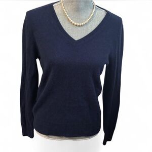 Classic Navy V-Neck Sweater